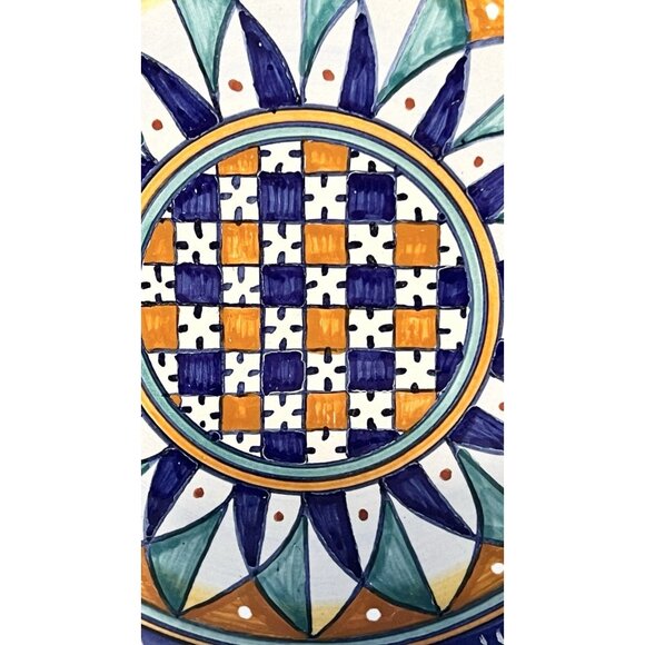 SBERNA DERUTA Italy Hand Painted Tile Wall Plaque 6” - Picture 3 of 9